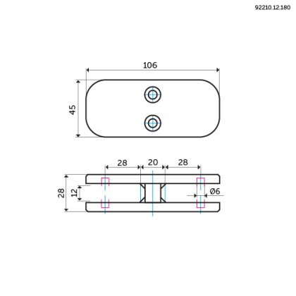 Eazypost 180 Degree 10mm Glass Connector