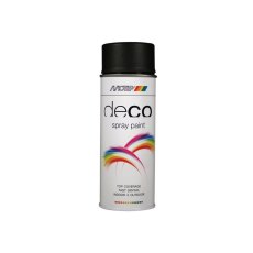 MOTIP - Deco Spray Paint Satin Matt RAL 9005 Deep Black 400ml