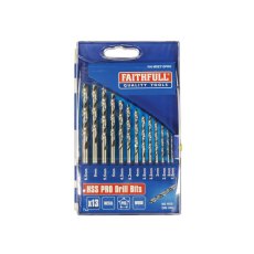 Faithfull - Professional HSS Jobber Drill Bit Set, 13 Piece (1.5 - 6.5mm)