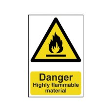 Scan - Danger Highly Flammable Material - PVC Sign 200 x 300mm