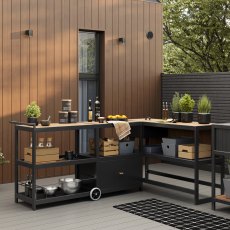 Ecoscape Outdoor Kitchen - Oak Set of 3 Units & Covers Oak