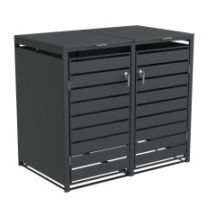 Ecoscape - Double Bin Storage With Lid - Charcoal