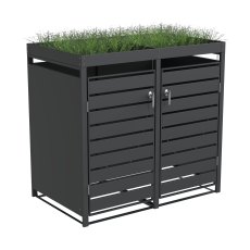 Ecoscape - Double Bin Storage with Planter - Charcoal