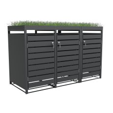 Ecoscape - Triple Bin Storage with Planter - Charcoal