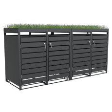 Ecoscape - Quadruple Bin Storage with Planter - Charcoal