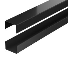 DuraPost Urban® Rails For Slatted Composite Panel (Pack of 2) - Black