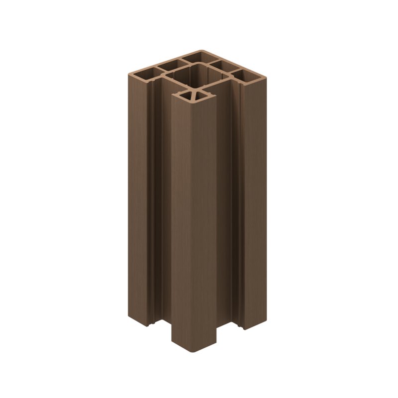 B+M 3m Walnut Composite Corner Fence Post