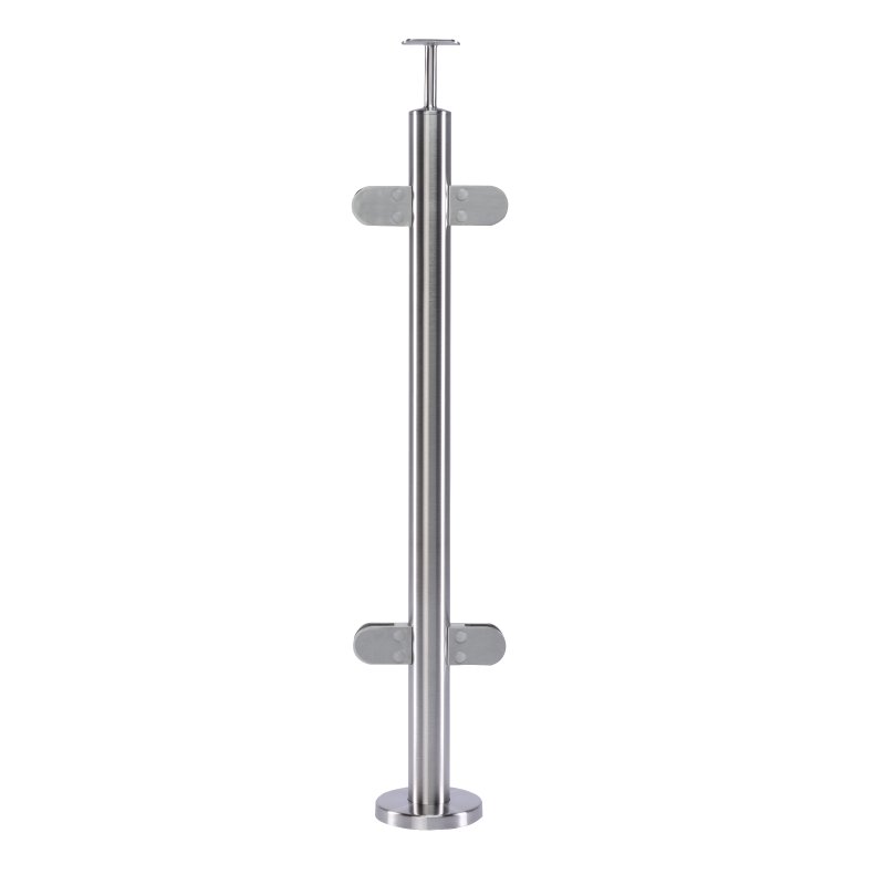 B+M Pre-Assembled Middle Round Post with Fixed Handrail Saddle