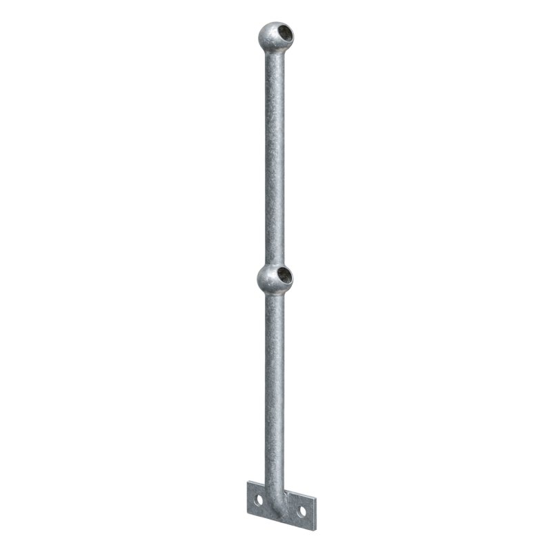 Barclay & Mathieson Galvanised Handrail W/Raked Ball and Horizontal Side Palm (Right Hand)