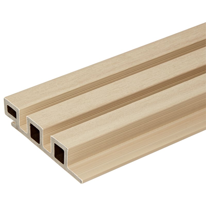 Light Oak Composite Slatted Cladding Board