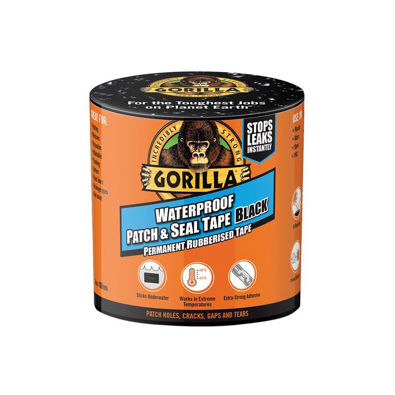 100mm x 3m Black Gorilla Glue - Gorilla Waterproof Patch & Seal Tape