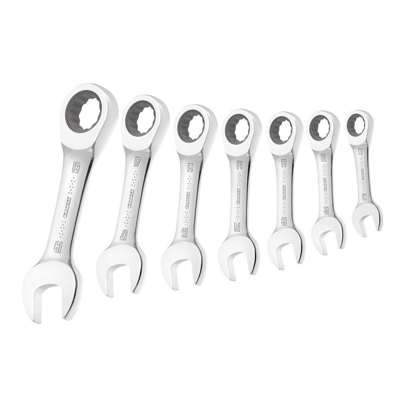 Expert - Stubby Ratchet Spanner Set, 7 Piece