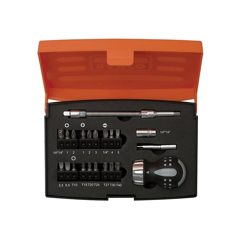 Bahco - 808050S-22 Stubby Ratchet Screwdriver Set, 22 Piece