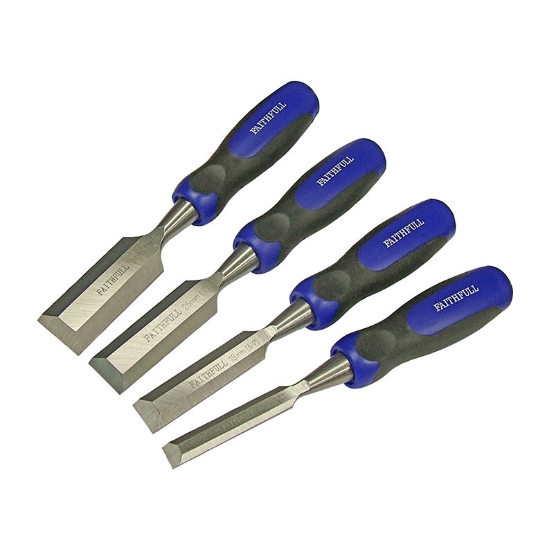 Faithfull - Bevel Edge Butt Chisel Set, 4 Piece