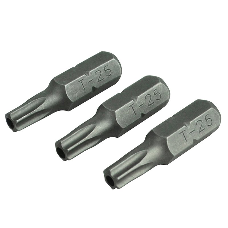 T25S?x?25mm (Pack of 3) Faithfull - Security S2 Grade Steel Screwdriver Bits