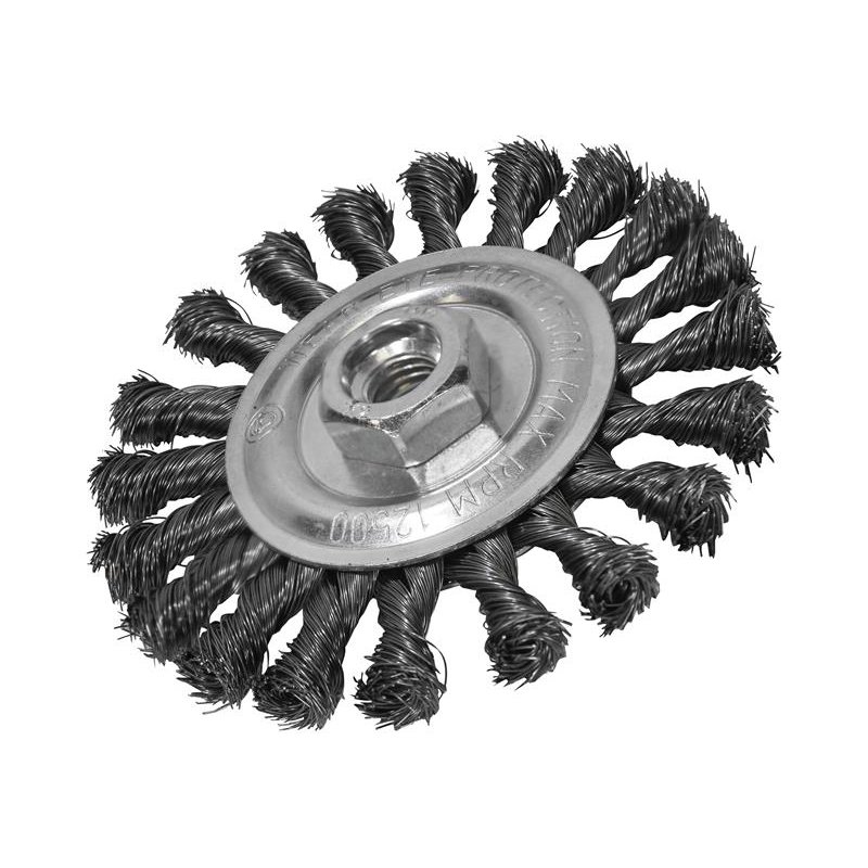 Faithfull - Circular Wire Brush 115 x 12mm M14x2 Bore, 0.35mm Wire