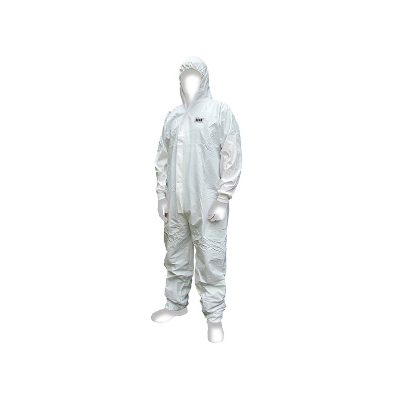 Scan - Chemical Splash Resistant Disposable Coverall White Type 5/6 M (36-39in)