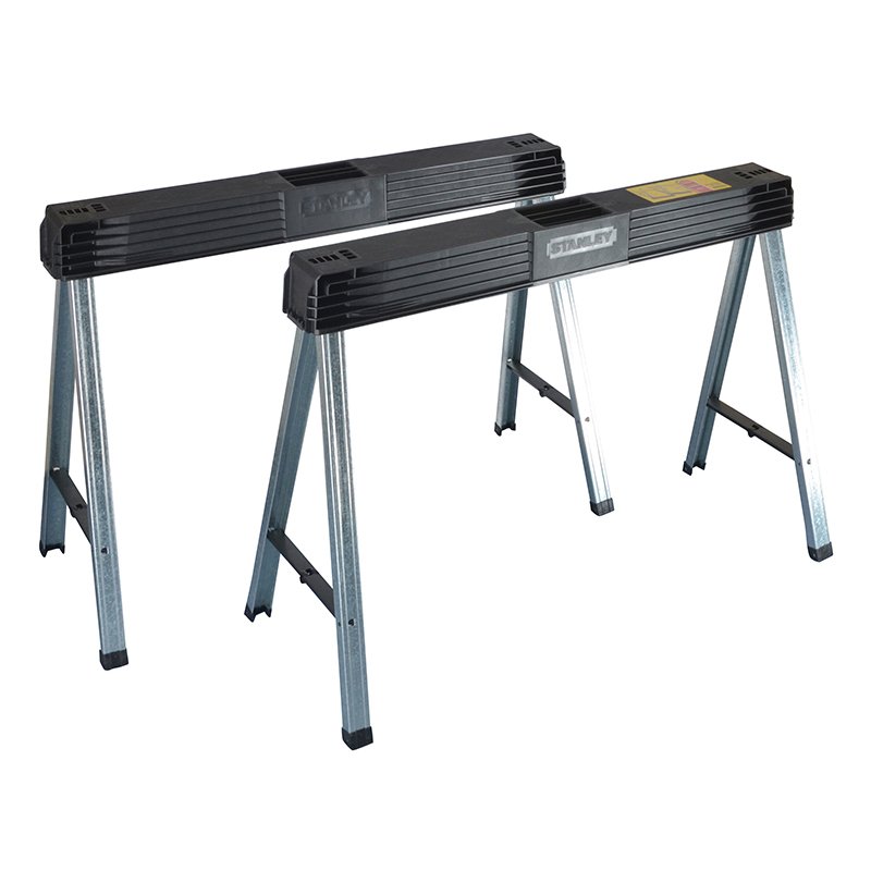 STANLEY? - Folding Metal Leg Sawhorses (Twin Pack)