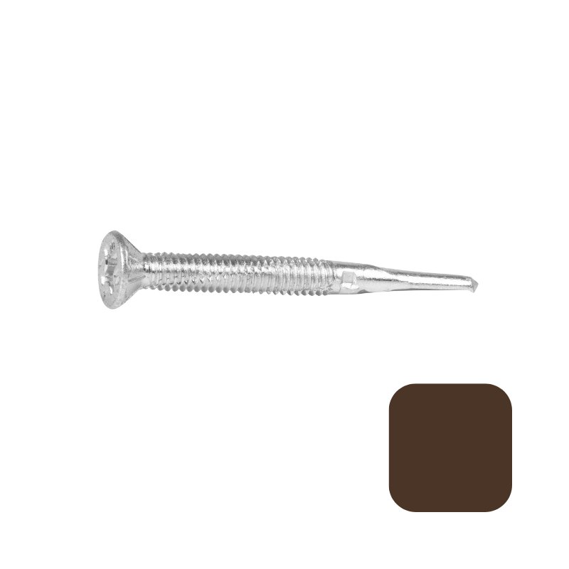 DuraPost Vistareg Self Drilling Screw - 4 x 28mm 16 Pack - Sepia Brown