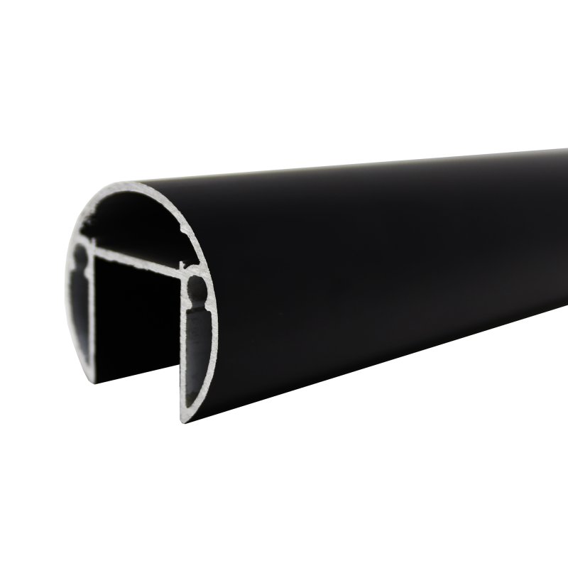BM Architectural 6m Aluminium Round Slotted Tube, 42mm, Black