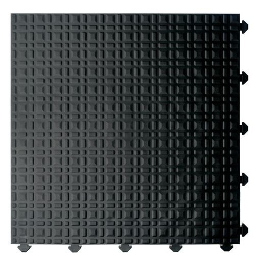 Barclay & Mathieson Smooth Tread, Closed Surface, Interlocking Floor Tile - Black
