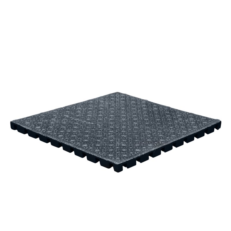 Barclay & Mathieson Gritted Diamond Tread, Closed Surface, Interlocking Floor Tile - Black