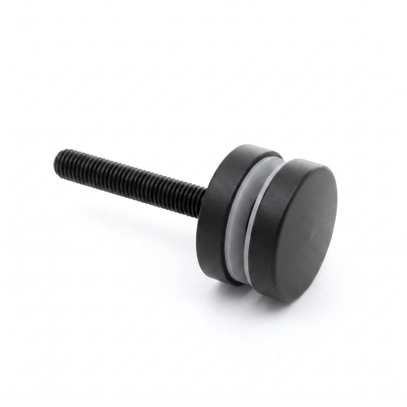 BM Architectural 50mm Diameter Glass Adapter with Additional Holes - 316/Matt Black PPC