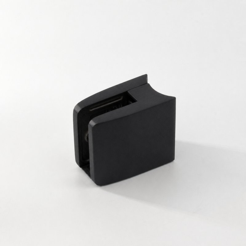 BM Architectural Eazypost Large Square 12-17.5mm Glass Clamp - 316/Matt Black PPC