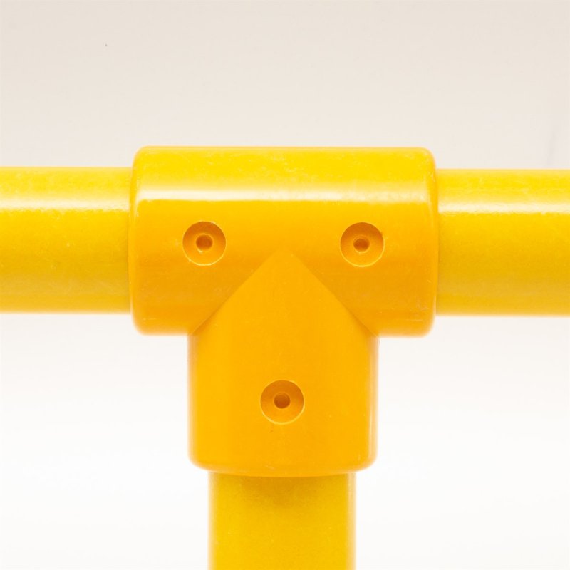 90 Degree Long Tee to suit 50mm GRP Handrail - Yellow
