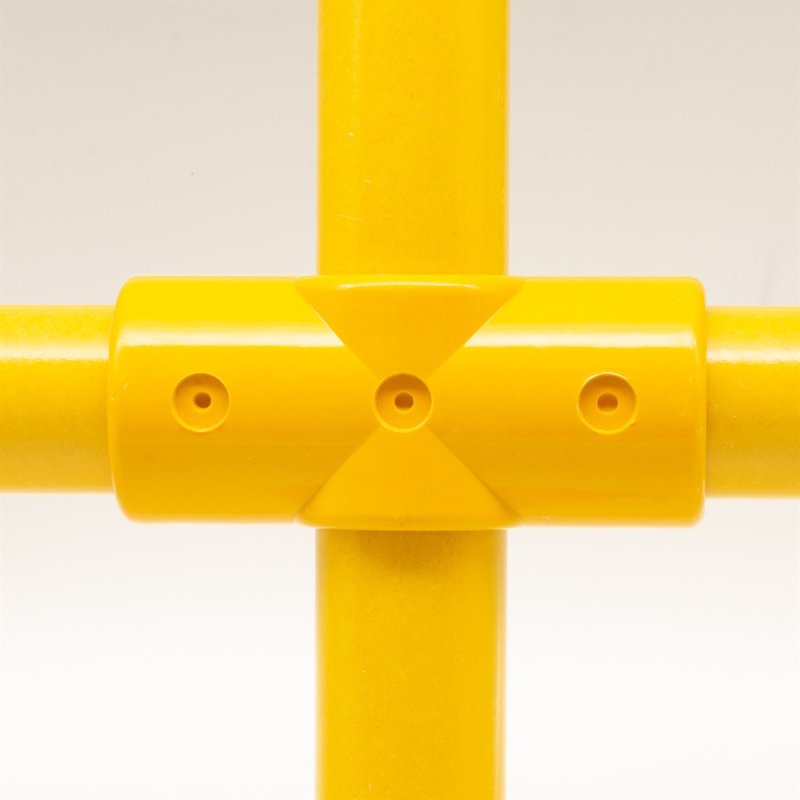 Barclay & Mathieson Cross Joint to suit 50mm GRP Handrail - Yellow