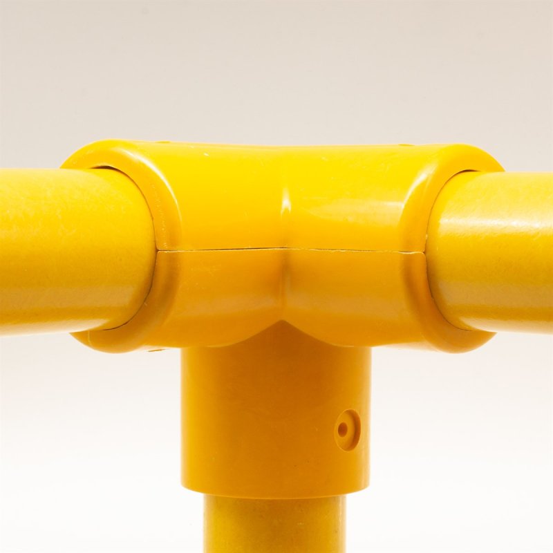 Barclay & Mathieson 90 Degree 3 Way Top Corner to suit 50mm GRP Handrail - Yellow