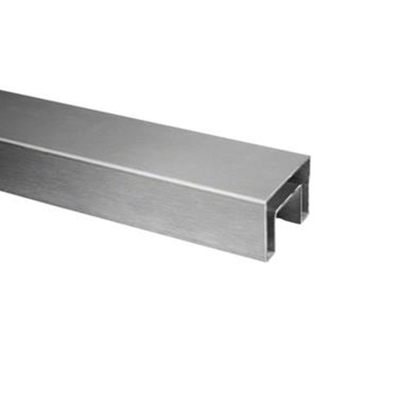B+M 40x40mm 6m Stainless Steel Square Slotted Tube