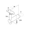 B+M Articulated Offset Post Bracket with Adjustable Saddle to suit 42mm Handrail - Grade 316