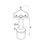 BM Architectural Push-In Post Stem With 90 Degree Saddle