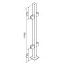 BM Architectural Pre-Assembled Glass Balustrade Square Middle Post with End Cap