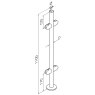 Pre-Assembled Glass Balustrade Round Middle Post with Fixed Handrail Saddle