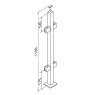 Pre-Assembled Glass Balustrade Square Middle Post with Fixed Saddle