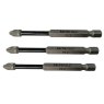 PZ2 x 75mm (Pack of 3) Faithfull - Impact Screwdriver Bits, Pozidriv