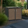 Ecoscape Ecoscape - Double Bin Storage With Lid - Woodgrain & Charcoal