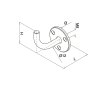 BM Architectural 60mm Eazypost Weld On Handrail Wall Bracket - 316/Matt Black PPC