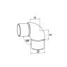 BM Architectural 90 Degree Radiused Elbow - 316/Matt Black PPC