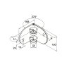BM Architectural Adjustable 45 Degree Slab Bracket - 316/Matt Black PPC