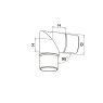 BM Architectural Eazypost 90 Degree Acute Elbow - 316/Matt Black PPC