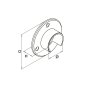 BM Architectural EazySlot Slotted Handrail Wall Flange - 316/Matt Black PPC