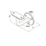 BM Architectural Handrail Wall Bracket With Fixed Saddle - 316/Matt Black PPC