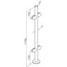 BM Architectural Pre-Assembled Glass Balustrade Round Middle Post with Radiused End Cap - 316/Matt Black PPC