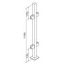 BM Architectural Pre-Assembled Glass Balustrade Square Middle Post with End Cap - 316/Matt Black PPC