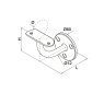 BM Architectural Handrail Rounded Stem Wall Bracket With Fixed Saddle