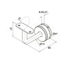 B+M Weld On Offset Handrail to Glass Bracket - 86/57 - Grade 316