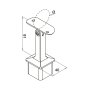 BM Architectural Eazysquare Stem With Adjustable Saddle To Suit 42mm Handrail